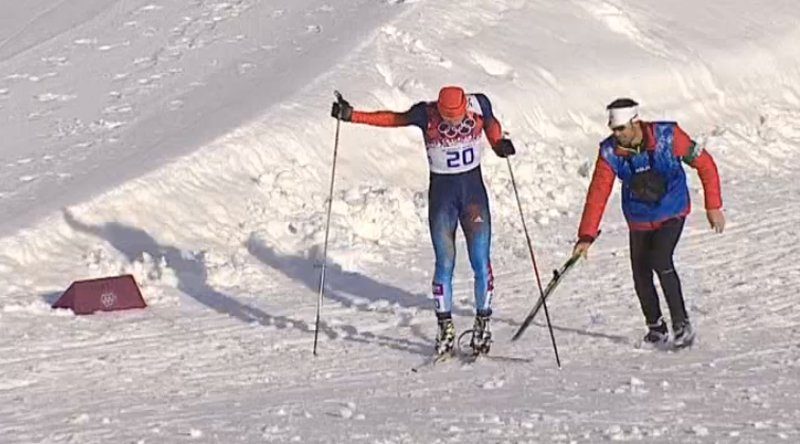 Illustration for article titled Canadian Coach Comes To Rescue Of Russian With Broken Ski